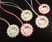 Hello Kitty Birthday Tag Girl Party Favor (12) pick your colours