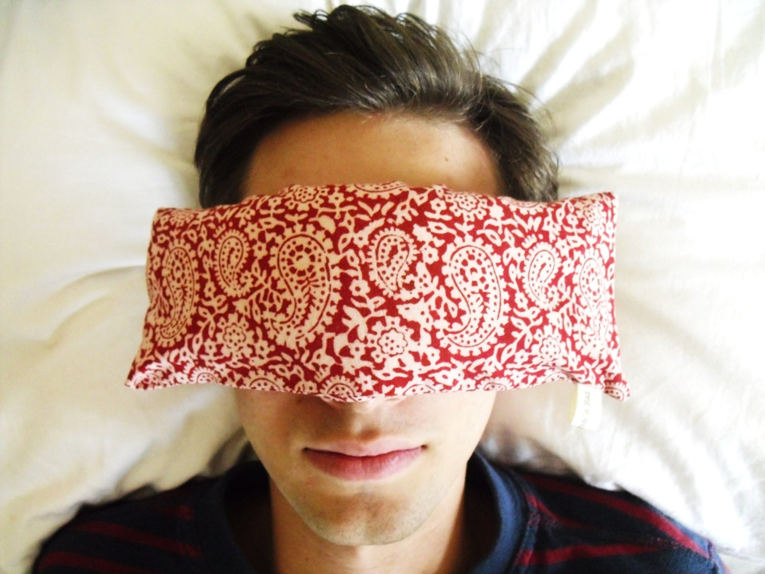 Eye pillow, flaxseed & lavender pillow, aromatherapy eye pillow, yoga eye pillow, relaxation pillow, removable block printed cover