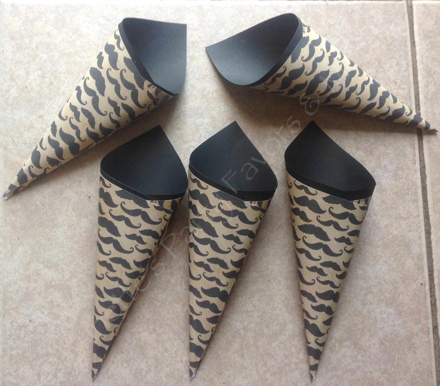 Mustache Snack Candy Cones for Party Baby Shower....Set of 15 Il_170x135