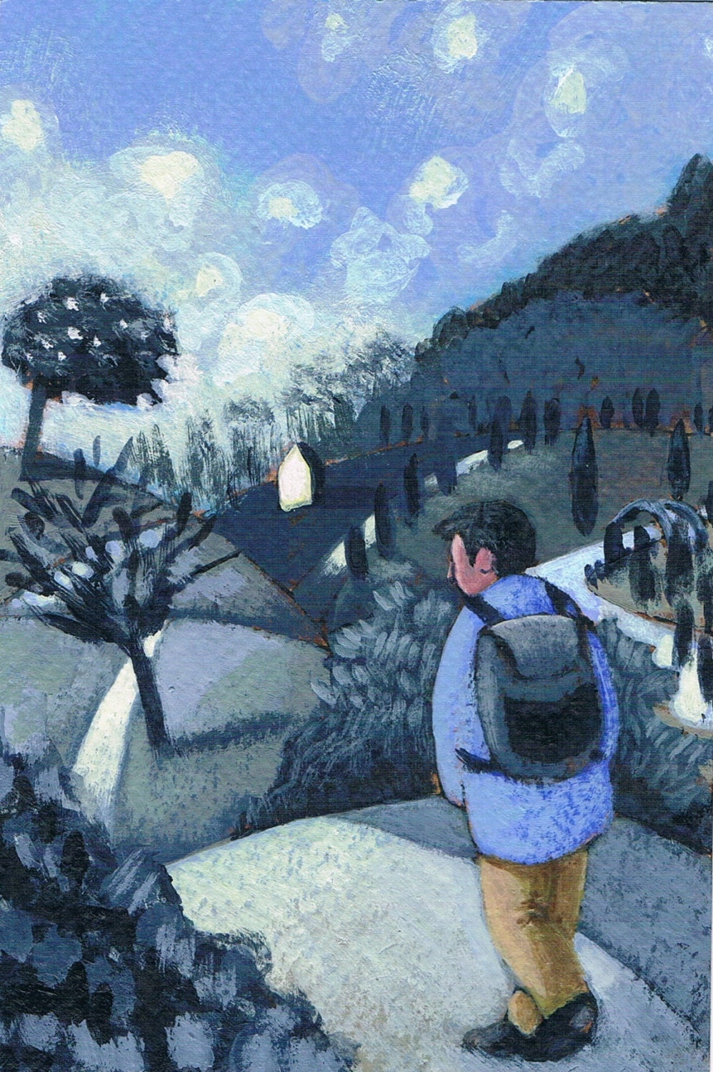 Over the Hill. Original painting.