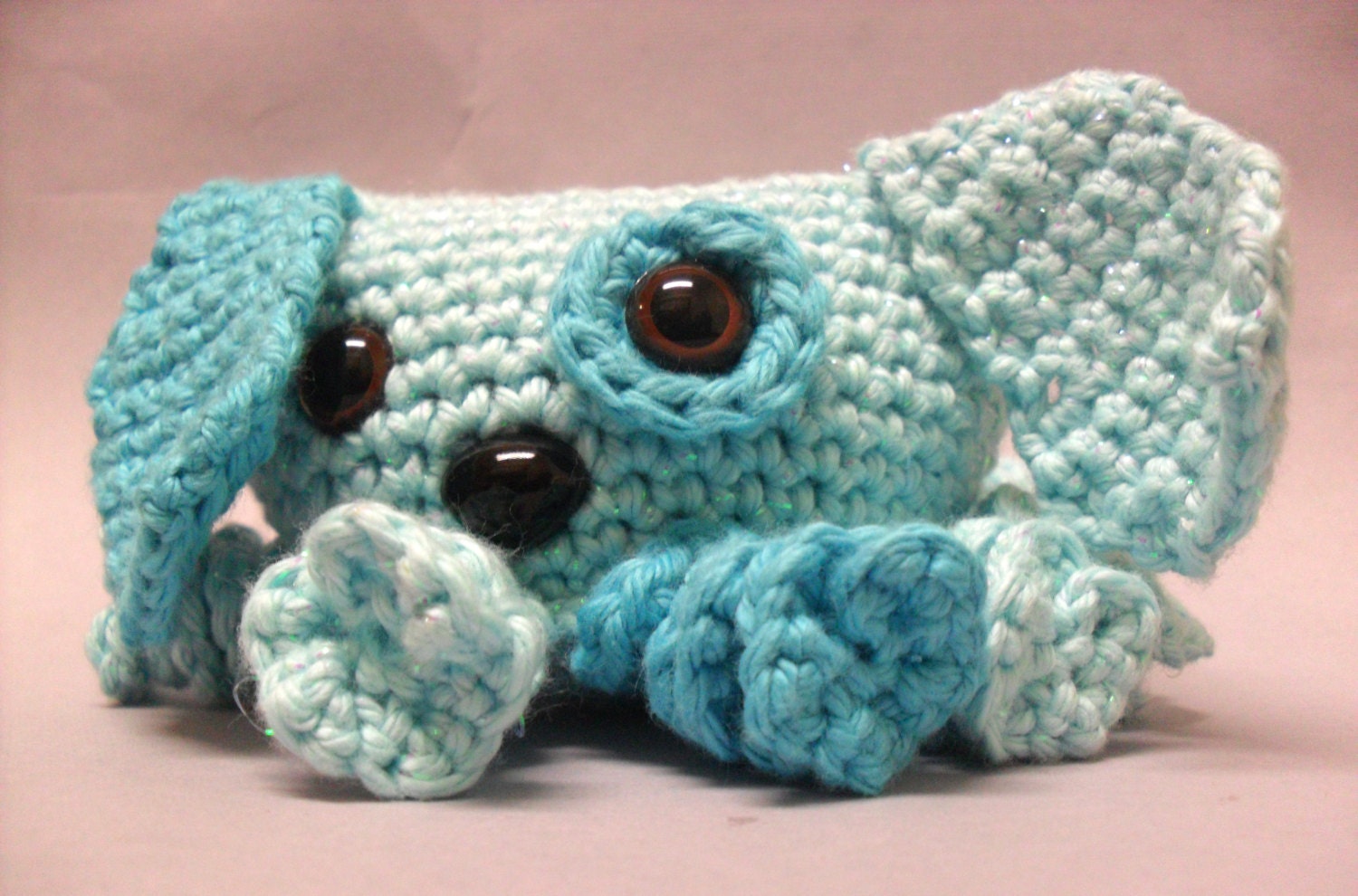 Crochet Octopuppy Puppy / Octopus hybrid plush toy. Amigurumi stuffed animal toy for all ages Turquoise Blue / Aqua Spark