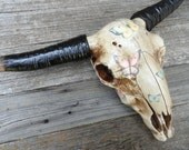 Longhorn Wall Mount / Faux Taxidermy/ Cow Skull/ Wall Decor/ Butterflies/ Longhorn Wall Art/ Animal Head Wall Mount/ Animal Art