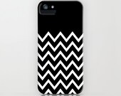 White Chevron On Black IPhone Case By Pencil Me In