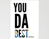 You Da Best Stationery Card Set By Pencil Me In /// Mother's Day Woman Celebrate Pattern Black White Blue Red Yellow