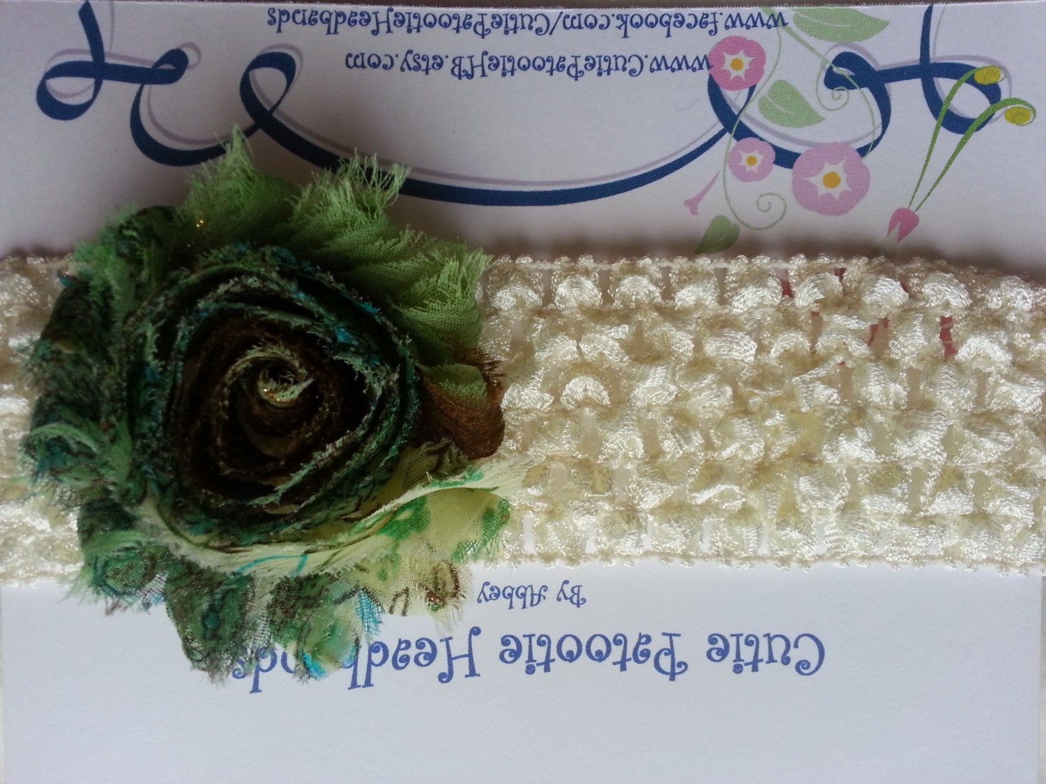 Create Your Own Headband- Comes with 1 crochet headband and 2 flower clips