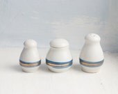 Vintage Tableware Set - Salt and Pepper Shaker - Vintage Serving Porcelain Set - Vintage Kitchen Set - Home Decor - White Blue - Collectible