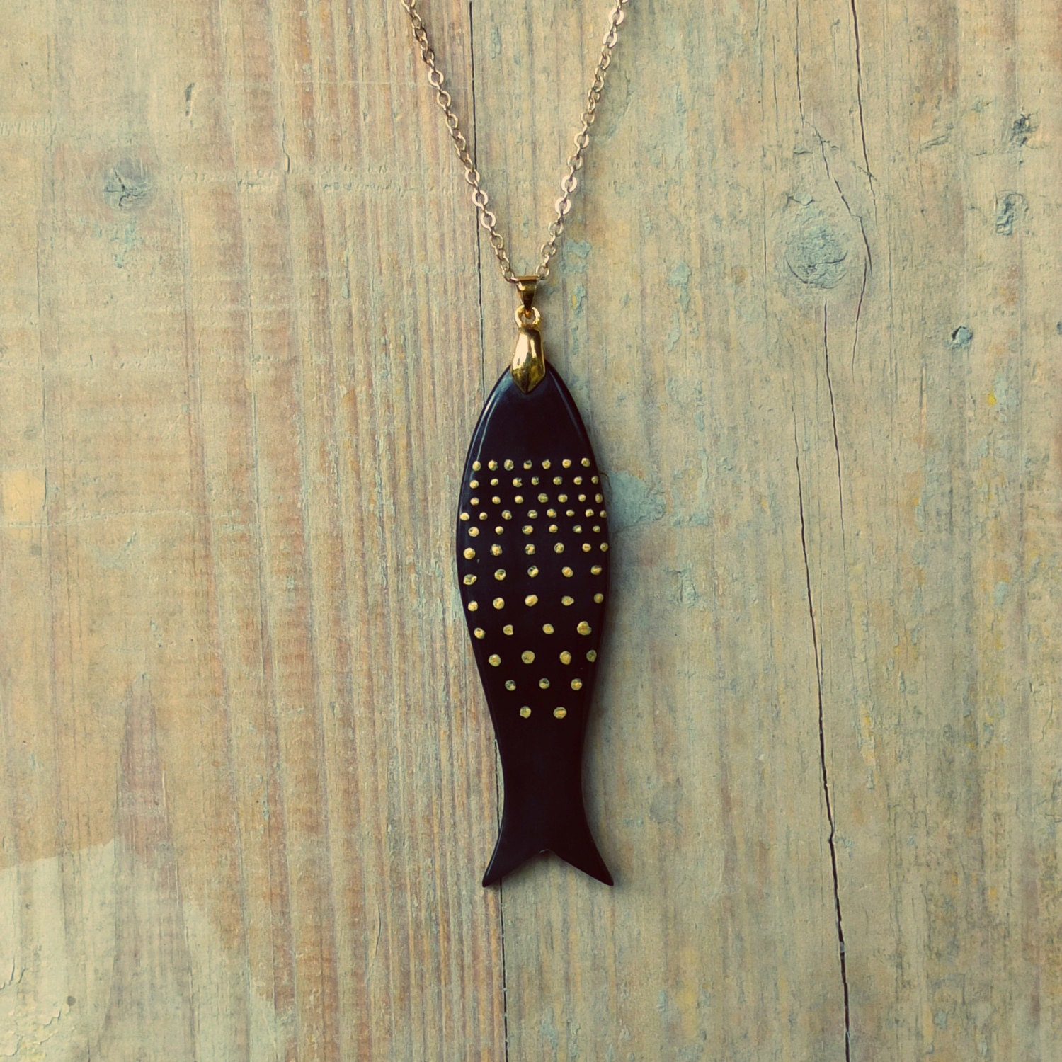 Black fish pendant - SARDINHA