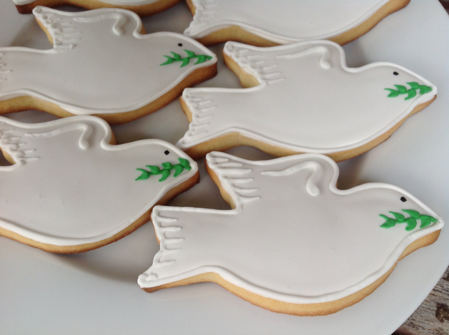 Dove of Peace Hand Decorated Sugar Cookie - 1/2 dozen