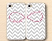Infinity,white Chevron & Bestfriends iPhone 4 Case, iPhone 4s Case, iPhone 4 Hard Plastic Case, Personalized iPhone Case--water proof