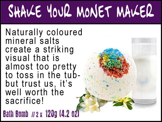 2 x Shake Your Monet Maker Bath Bombs  // 2 x 120g (4.2oz) // Fresh Natural Handmade Vegan Bath Bombs Fizzies