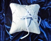 Free US Shipping Coastal Nautical Beach Cotton Navy Blue White Sea Star Starfish Ring Bearer's Pillow