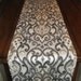 Modern Damask Table Runner - Black and Brown