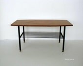 Mid Century Modern Coffee Table with Magazine Rack