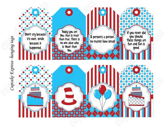 Buy gift tags and quotes - INSTANT DIY Dr. Seuss Inspired Printable Hanging Gift Tags quotes and pictures