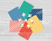 Printable Polka Dot Treat Bag with Label Party Favor Bags Set of 6 Easter Bunny PDF file Il_170x135