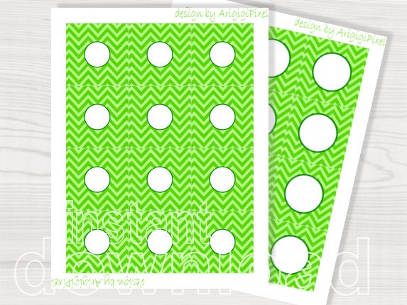 Easter printables bright green chevron digital paper printable circle tag 1 in circle 1,5 in circle party printables instant download Il_170x135
