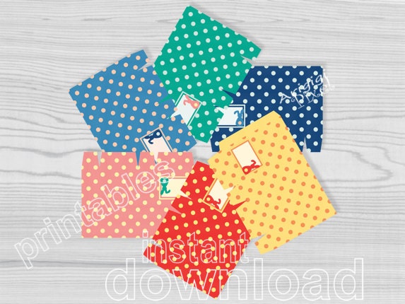 Printable Polka Dot Treat Bag with Label Party Favor Bags Set of 6 Easter Bunny PDF file Il_570xn