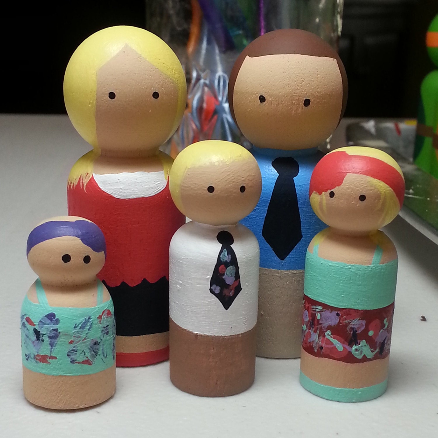 Family peg dolls- Custom