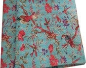 Sari Indian Quilt -Kantha Quilt Quilted Bedspreads,Throws,Ralli,Gudari Handmade Tapestery REVERSIBLE Bedding 60x90inch