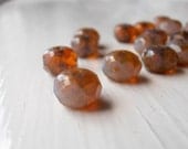 Caramel Haze - 6 x 8mm pale brown opal rondelle beads (10), brown czech beads, rondelle beads, faceted rondelle beads, beige rondelle beads