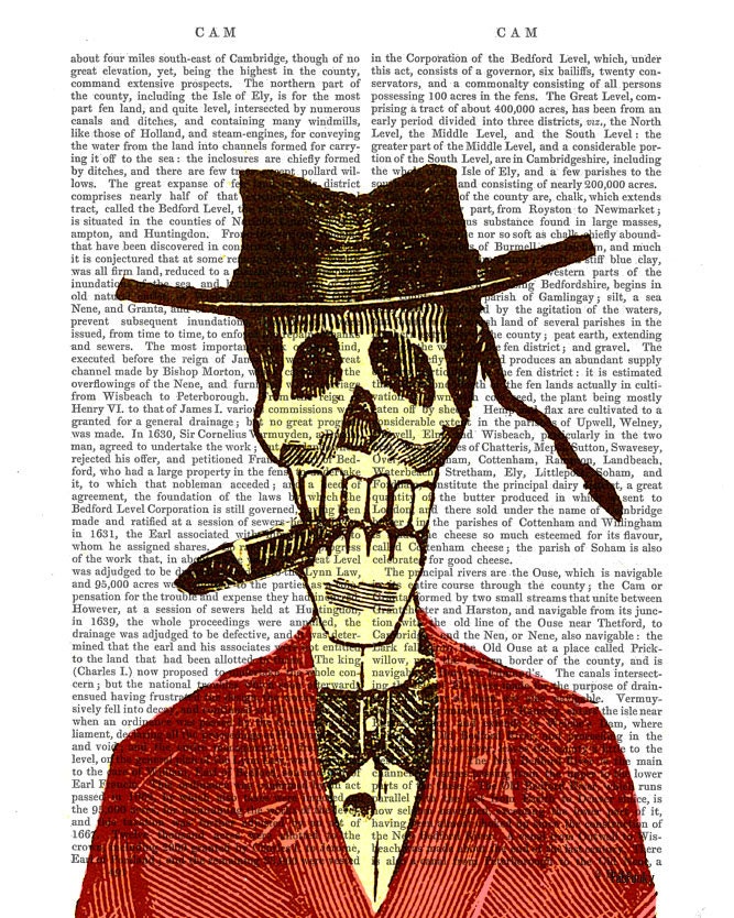 Skeleton Gentleman Original Illustration Giclee Print Digital Drawing Painting Poster Art Wall Art Wall Decor Wall Hanging Humor