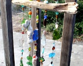 Unique Handmade Sea Glass and Driftwood Wall Art Suncatcher
