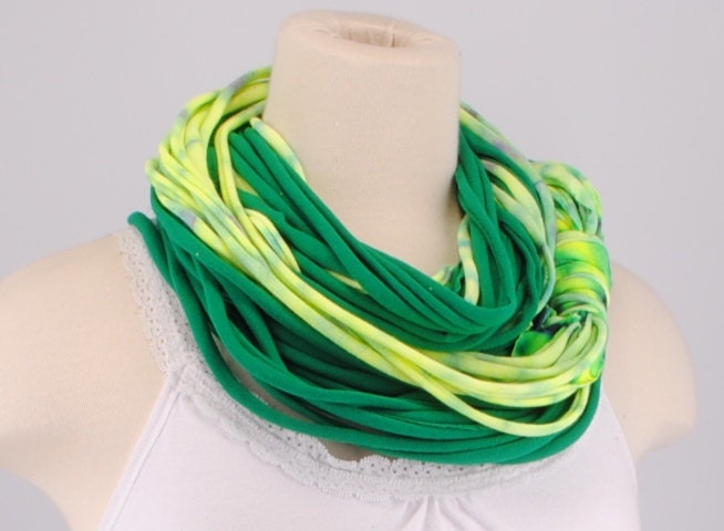 Upcycled TShirt Necklace in Green from Etsy etsy necklace green good design