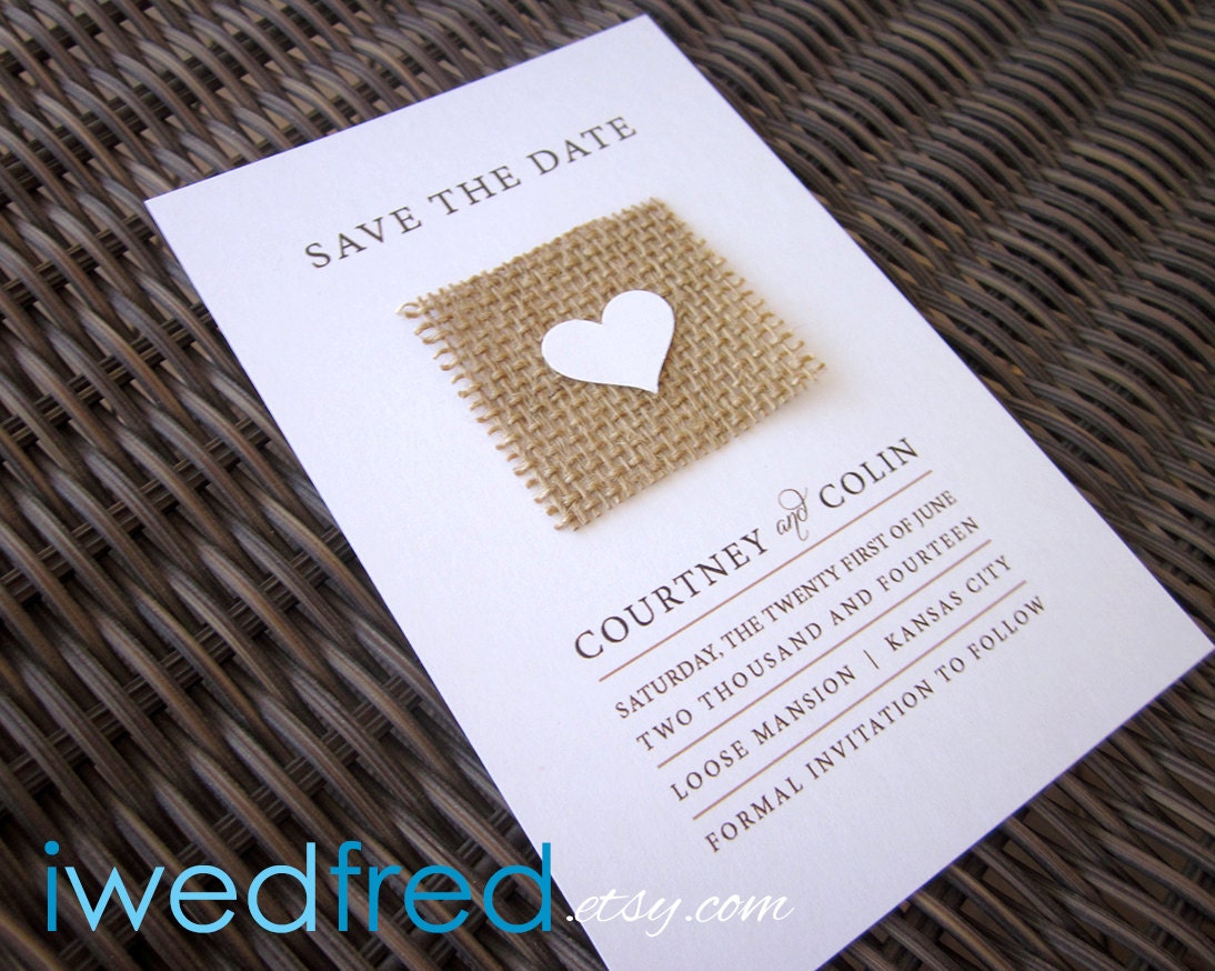 DEPOSIT Simply Love - Real Burlap Save-the-Date