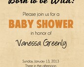 Wild Animal Print Bunting Baby Shower Invitation - Printable Il_170x135