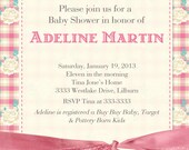 Gingham with Roses Baby Shower Invitation - Printable Il_170x135