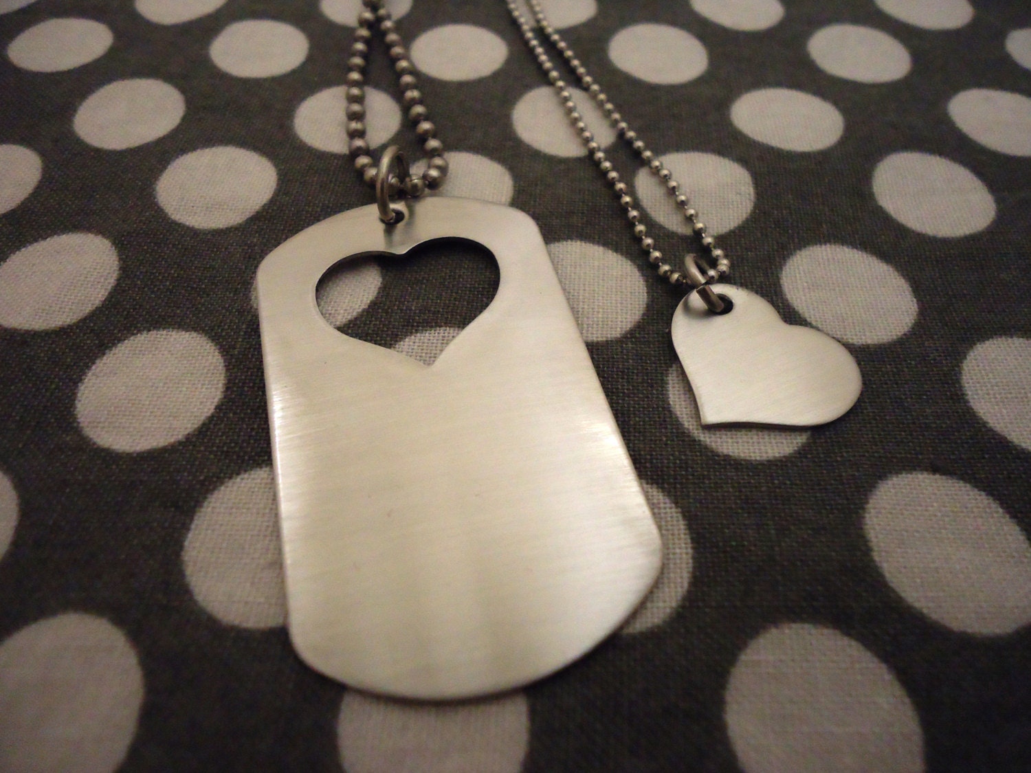 Non-Customizable Dog Tag Necklace Set  -  Stainless Steel - Ships in 1 Business Day