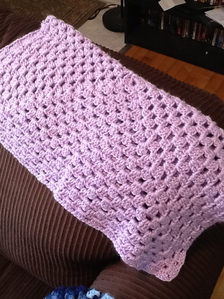 Handmade Crochet Baby Afghan- Lilac Love