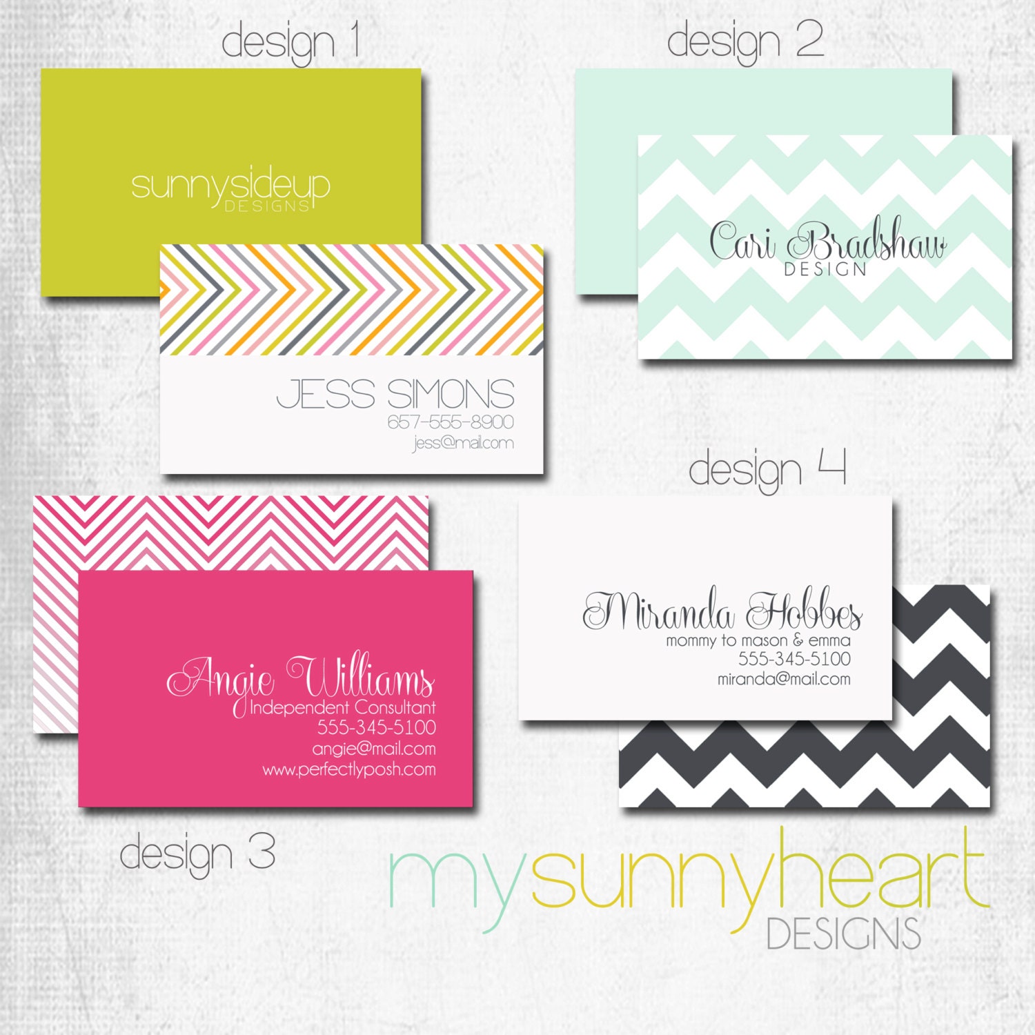 Set of 100 Business Card / Calling Card / Mommy Card Select Any Design