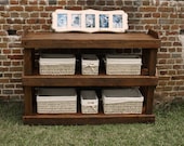 Reclaimed Wood Nursery Bookshelf - Shown in Cypress with Barn Wood finish - childrens bookshelf, small kids bookshelf