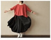 Spring and Autumn Casual Wear Red  Loose cotton Women knitted Sweater shirt Women clothing--2 colours