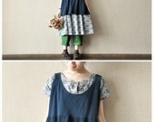 Blue Sleeveless Loose Women   T-Shirt  Vest--7colours