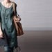 Spring and Summer Green  Loose Cotton Leisure  Shirt  Big Pocket  Cotton Long  dress  Linen Women Blouse --4 colours