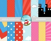Superhero Digital Papers Pack Great for Scrapbooking, Making Cards, Tags and Invitations / INSTANT DOWNLOAD Il_170x135