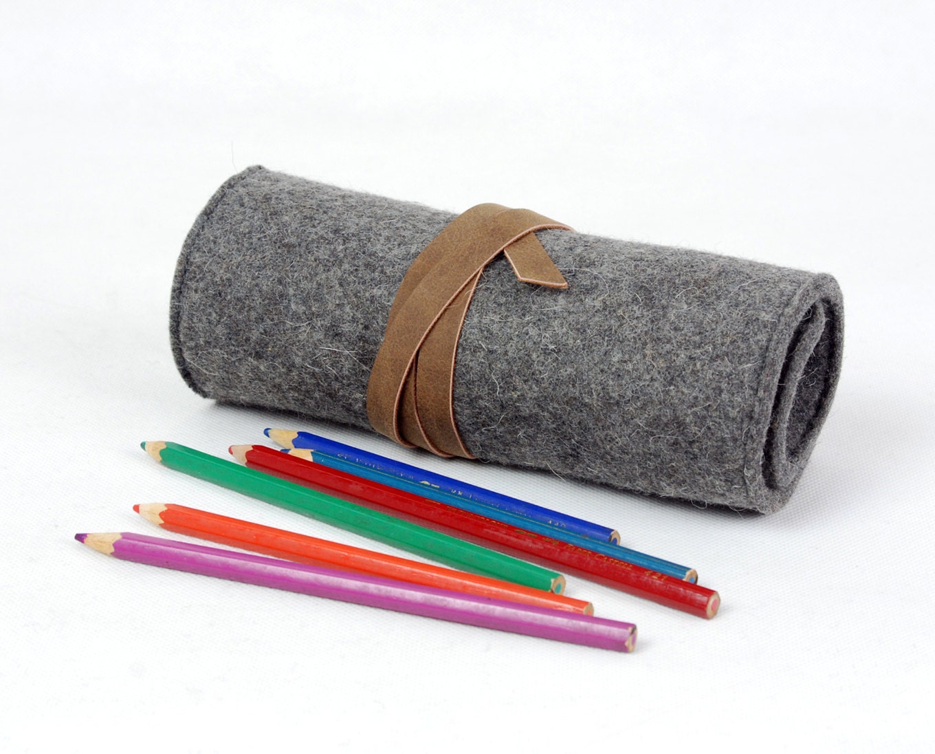 100% Wool Felt 12 Sockets Pen Roll Pen Holder Pencil Holder Pen Case Handmade Customize 1594