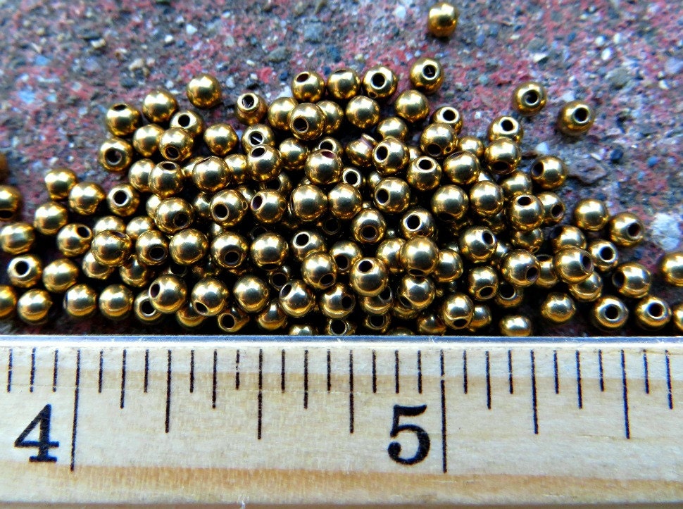 3mm Solid Brass Round Beads (1000 pieces)