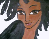 SaLe./ Rockin' Twists, original modern abStract figurative painting Natural Hair ArT