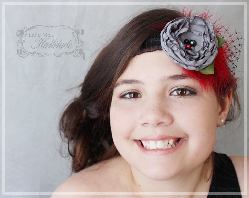 Organza Flower Headband , Baby Photo Prop , Girl Accessory