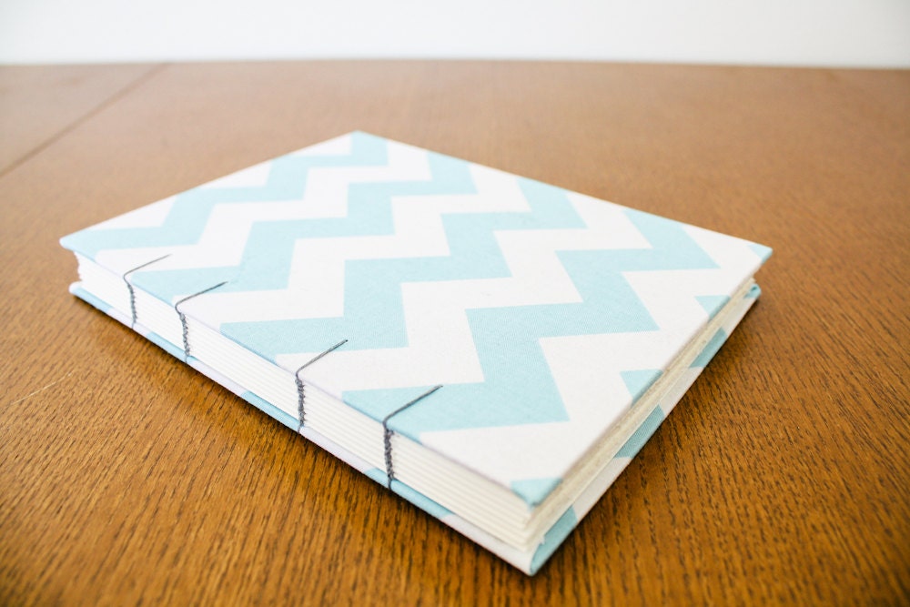 Chevron Notebook/Sketchbook/Journal Handmade Coptic Stitch - scribbleandjot