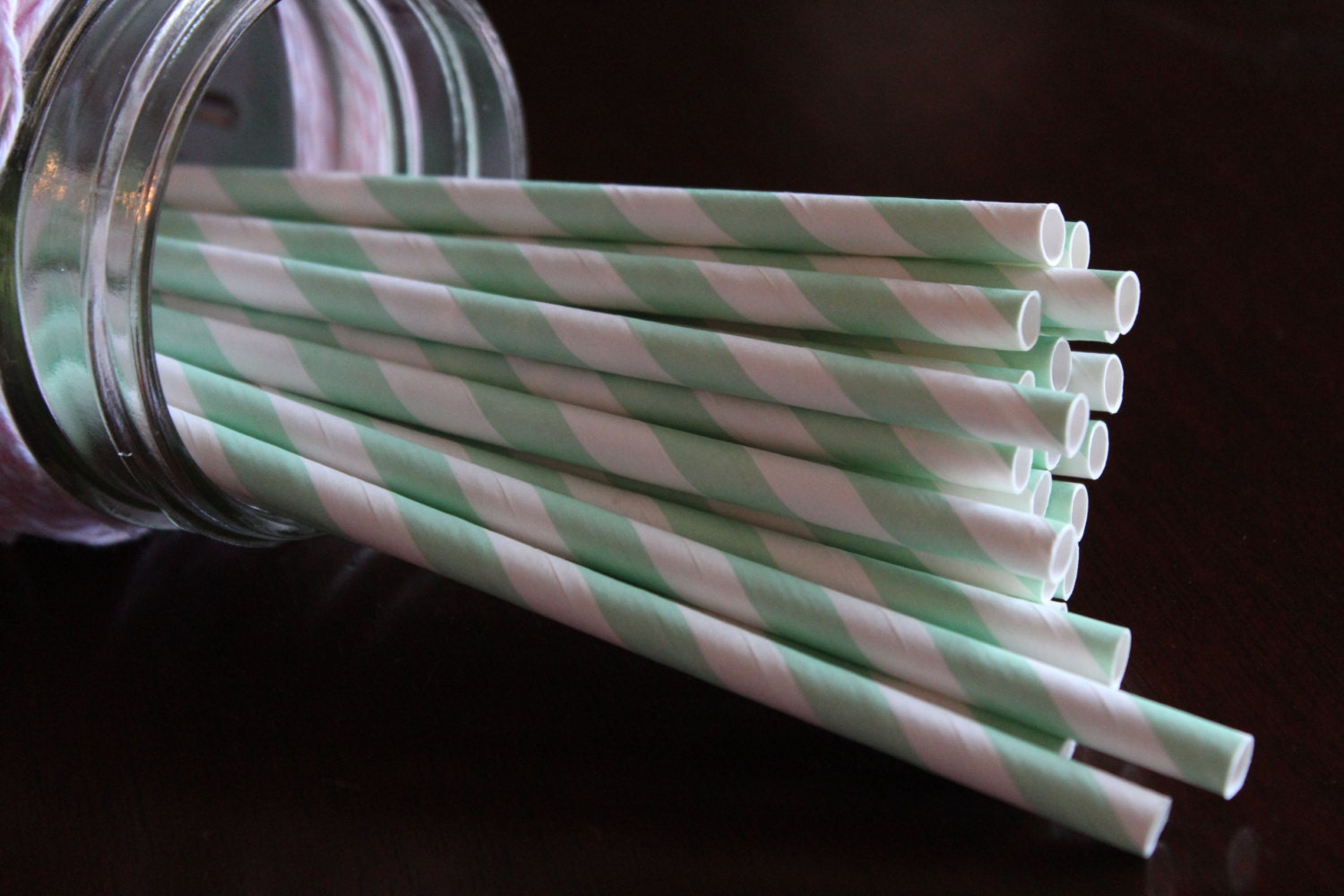 25 Mint Green Paper Drinking Straws-Perfect for Parties
