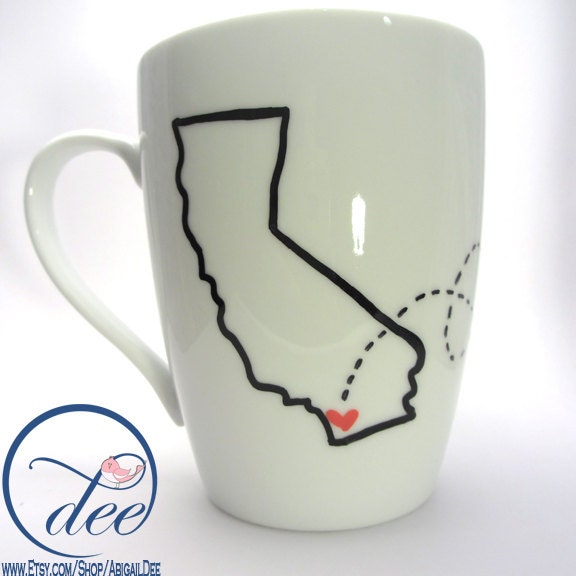 State Love Mug -- Two States (countries), One Mug-- Custom Present, Long Distance Relationship, BFF, Going Away Gift