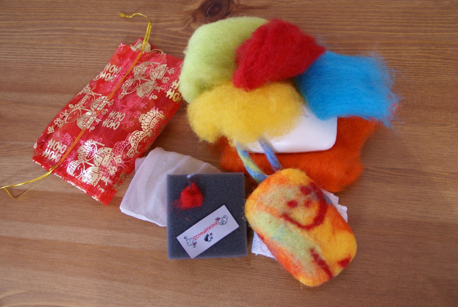 Felt soap kit  Happy Day-   with Tutorial DIY Motherday DIY Kids