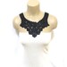 FREE SHIPPING- Black Handmade Cotton Lace Collar, necklace- Gothic Woman Accessories - Black Bib Necklace- Woman Applique - OOAK
