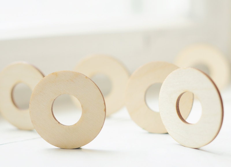 SET of 6 wooden circles 5cm, natural wood unpainted, DIY, make your own jewelry, jewelry supplies, ready to decorate, wooden supplies