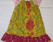 Retro Inspired Flower Peasant  Dress sizes 5 or 7
