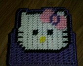Hello Kitty basket in plastic canvas handmade